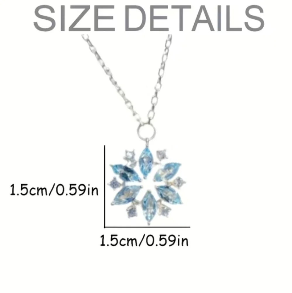 Blue Snowflake Pendant Necklace